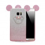 Wholesale Galaxy Note FE / Note Fan Edition / Note 7 Minnie Diamond Glitter Bow Tie Case (Hot Pink)